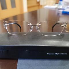 Masaki Matsushima マサキマツシマ メガネ MF-1203 2 フチナシ  眼鏡  度付き シルバー チタン メンズ　調光レンズ（ブラウン）