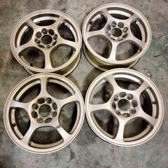 スポークホイール ゴールド 軽量 5J+42 PCD100 14インチ 4穴 軽自動車