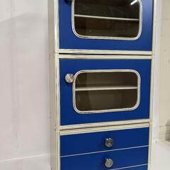 昭和レトロポップ 3段棚 青 ブルー