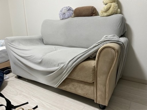 【使用期間1カ月未満！】2人がけベロアソファ