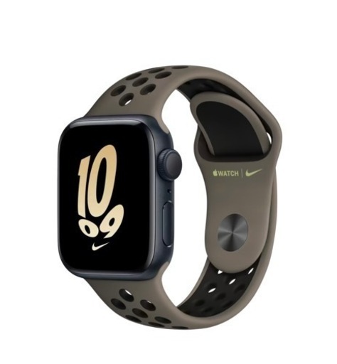 Apple Watch SE (GPSモデル) - 40mmミッドナイトアルミニウムケースとオリーブグレー/ブラックNikeスポーツバンド