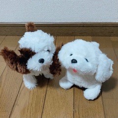 電動＊子犬のぬいぐるみ 2体