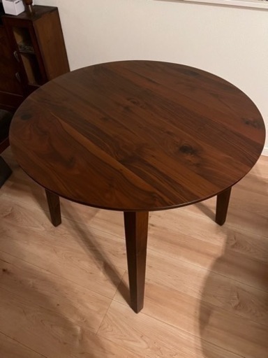 大塚家具　ウォールナット　ダイニングテーブル　天然木　丸　円90cm高さ72cm