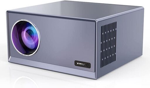 プロジェクター 高輝度 550ANSI ルーメン フルHD 1080p【4K対応／台形補正／5GWi-Fi＆Bluetooth 5.0対応／ズーム機能／デュアルスピーカー内蔵】天井 家庭用 ホームシアター グレー