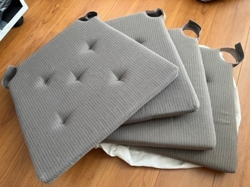 IKEA JUSTINA ユスティーナチェアパッド グレー×４個セット