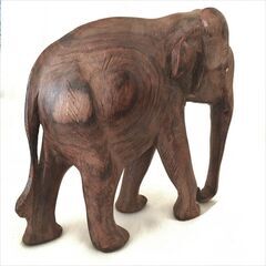 50年物 象 木彫り 置物 ビンテージ品 オブジェ 工芸品 骨董品の画像