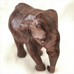 50年物 象 木彫り 置物 ビンテージ品 オブジェ 工芸品 骨董品の画像