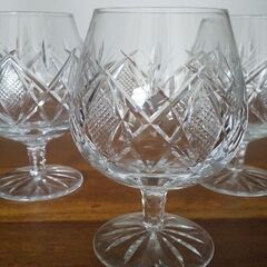 佐々木クリスタル ブランデーグラス3個の画像