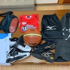 【交換可能】バスケ用品 (ボール1球、シューズ2足、練習着上下3...