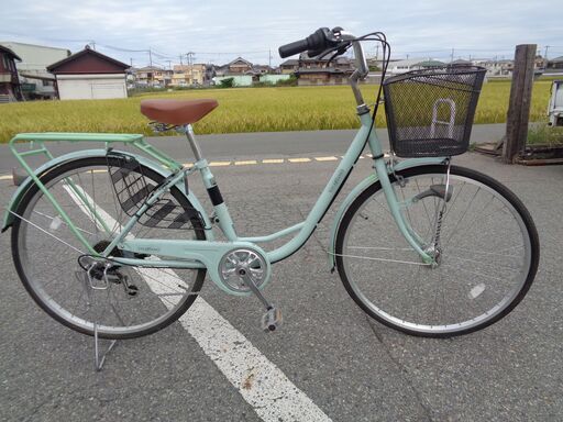 VALERIANO 6速 26インチ 軽快車 薄緑 (149)