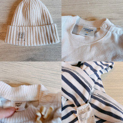 futafuta UNIQLO 80cm 95cm 長袖　パーカー　サロペット　ニット帽　10点の画像