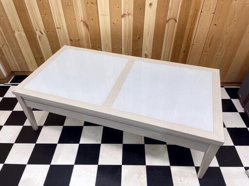 【 定価30,000円 】VELA 120 CENTER TABLE　センターテーブル　1100×600×390　ガラス面　リビング　机