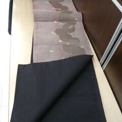 帯 和服 長さ(約)221㎝ 献上連珠文様 茶系 仕立て上がり 和装 苫小牧西店の画像