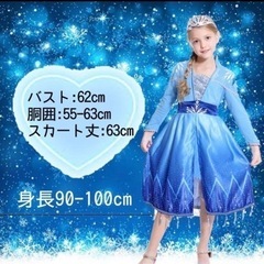 子供用フローズンドレス 100センチ （エルサ風）の画像
