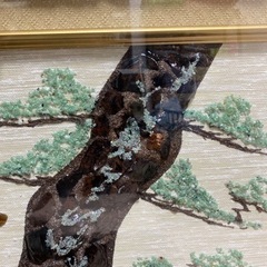 宝石画 貴石画 鷹 美術 アンティーク額縁 宝石 貴石の画像
