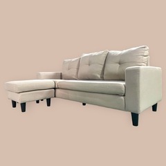 オットマン付☆ソファー☆ベージュ色♪美中古品の画像