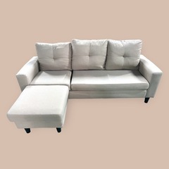 オットマン付☆ソファー☆ベージュ色♪美中古品の画像