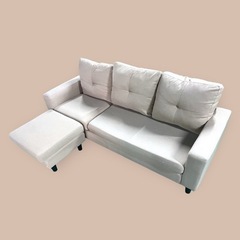 オットマン付☆ソファー☆ベージュ色♪美中古品の画像