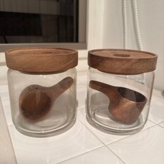 CHABATREEキャニスター　２つセット　木製軽量スプーン付きの画像