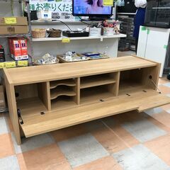 TV台 木目調 ナチュラル W(幅)140.5×H(高さ)49.7×D(奥行き) 44.5cm ※クリーニング済みの画像