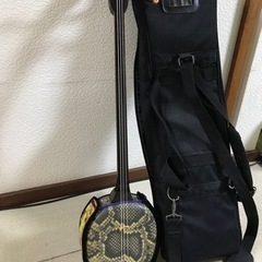 沖縄三線　人工皮張り