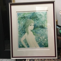 【値下げしました】絵画ベルナール・シャロワ「水辺のニンフ」