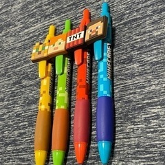 マインクラフト ラバーマスコット付きボールペン（4本セット）の画像