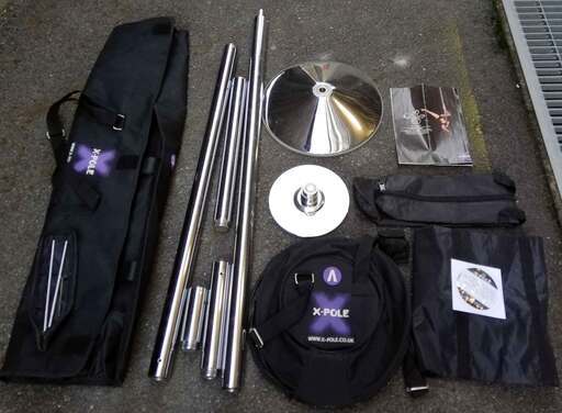 X-POLE ◆ポールダンス 用 50mm ポール セット キャリーケース付/スピン プロ ショー ダンサー ダンス スタジオ トレーニング レッスン ◆