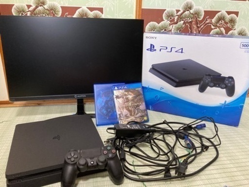 PlayStation4 CUH2000 ジェットブラック 500GB & AOPEN ゲーミングモニター 付！