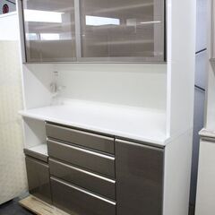 松田家具 キッチンボード 幅157 下段ブルモーション モイス ハイグロス