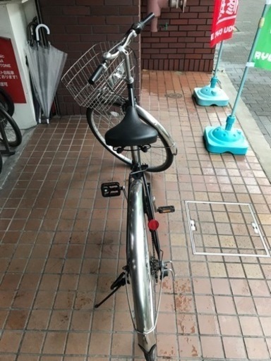 27インチ　外装6段変速　ledオートライト　錆びにくいステンレスかご付き　ブラック
