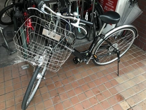 27インチ　外装6段変速　ledオートライト　錆びにくいステンレスかご付き　ブラック