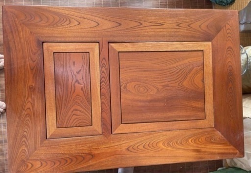 【未使用】 欅の銅こう付き囲炉裏テーブル　オートエース輸入雑貨