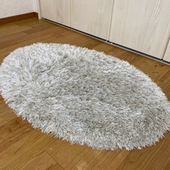 【状態良好】Francfranc ラグ シルバー 90×60cm