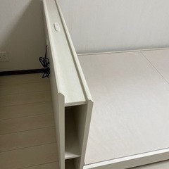 ニトリ　セミダブルベッド　美品　ホワイト木製の画像