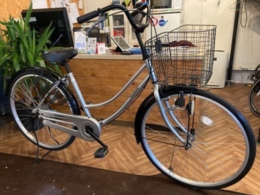 【26インチ】自転車　シルバー×ブラック