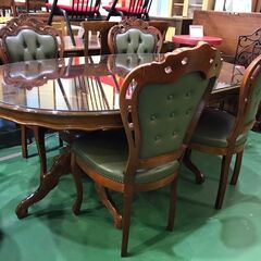 【愛品館八千代店】象嵌　ダイニング5点SET　イタリア家具