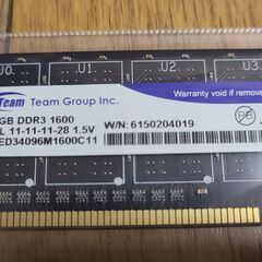 ●中古●Team デスクトップ用 DDR3-1600 PC3-12800 4GB 1枚 TED34096M1600C11●の画像