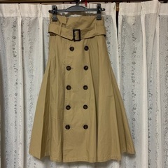 アクアフィッツ フレアスカート M相当 ベージュ ベルト付き レ...