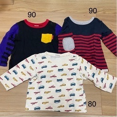 男の子お下がり☆秋トップス車柄など☆80サイズ90サイズ