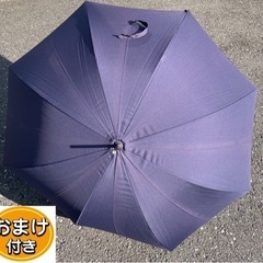 傘 青 約65cmサイズ 錆や錆汚れあり 持ち手が木 留め具ボタ...