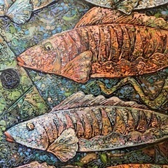 油絵　オイルペインティング　インドネシアの画像