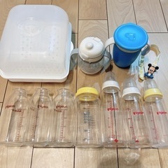 まとめ売り　ピジョン 母乳実感 哺乳瓶　哺乳瓶消毒ケース　飲むコ...