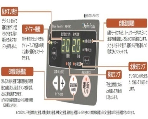 ダイニチ (Dainichi) 石油ストーブ 業務用 FMシリーズ メタリックグレー FM-10C-H