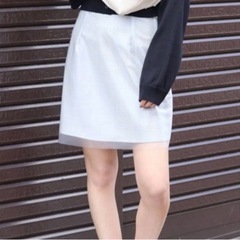 未使用タグ付 MURUA シースルーチェックスカート