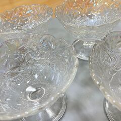 【7643‐2】佐々木硝子 デザートグラスセット 5客セット デザートカップ フルーツ皿 食器 洋食器 未使用品の画像