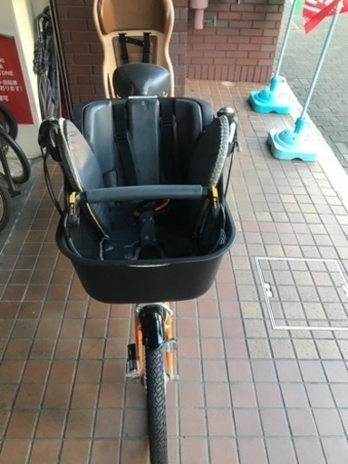 20インチ　マルイシ　幼児2人同乗自転車　内装３段変速　ledオートライト付き　前後チャイルドシート付き　オレンジ