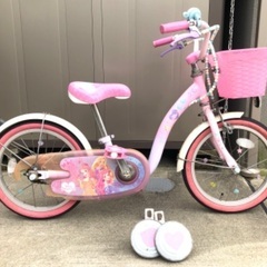 16インチ　子供用自転車　補助輪付き　女の子