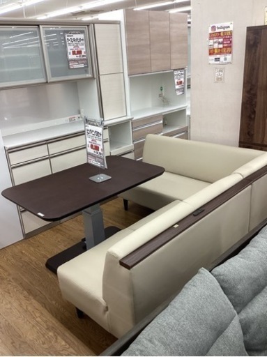 KJ-31【新入荷　リサイクル品】ニトリ　リビングダイニング3点セット　ブラウン×ベージュ