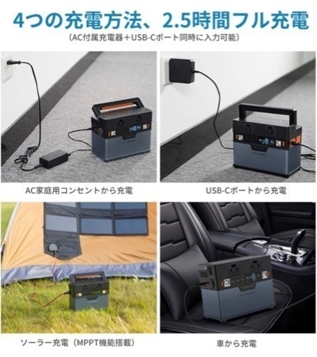 【新品】ALLPOWERS S300 ポータブル電源 300W 78000mAh/288wh大容量バッテリー 日本語説明書付